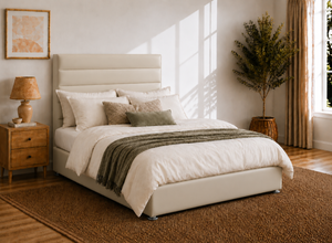 Calla Ottoman in Chalk Cream Leather