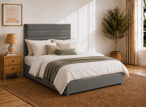 Calla Ottoman in Granite Grey Velvet