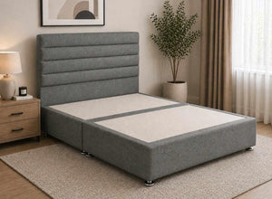 Calla Pewter Grey Wool-Blend Divan Bed