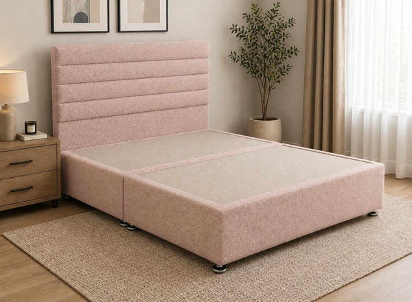 Calla Chantilly Pink Bouclé Divan Bed