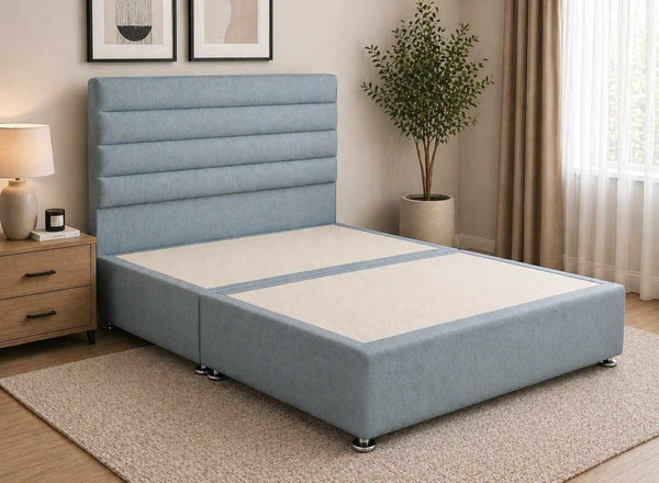 Calla Sky Blue Wool-Blend Divan Bed