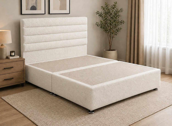 Calla Daisy White Bouclé Divan Bed