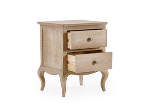 Camille 2 Drawer Bedside showing tongue and groove drawers