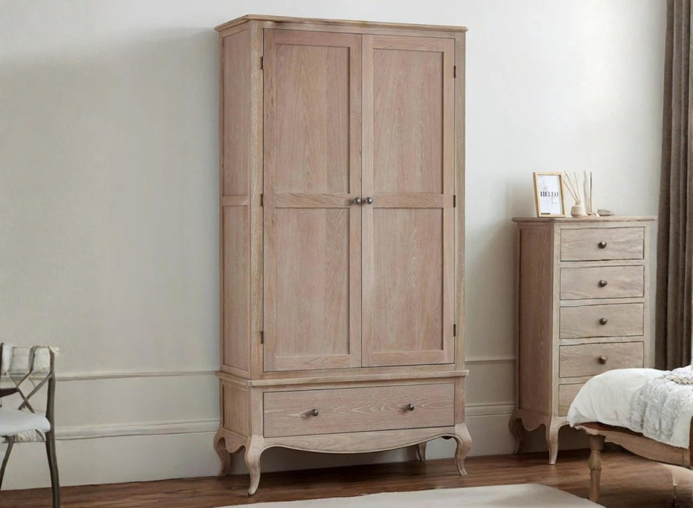 Camille Combi wardrobe with drawers in light oak