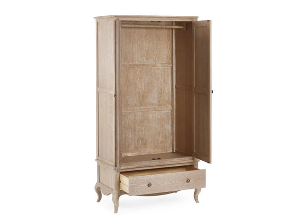 Camille Combi wardrobe with hanging rail and drawers on white background