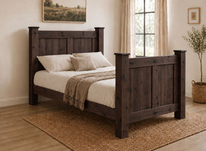 Castleacre Chunky Wooden Bed Frame in Walnut Finish