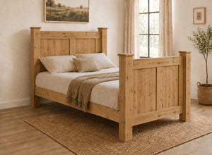Castleacre Chunky Wooden Bed Frame in Oak Finish
