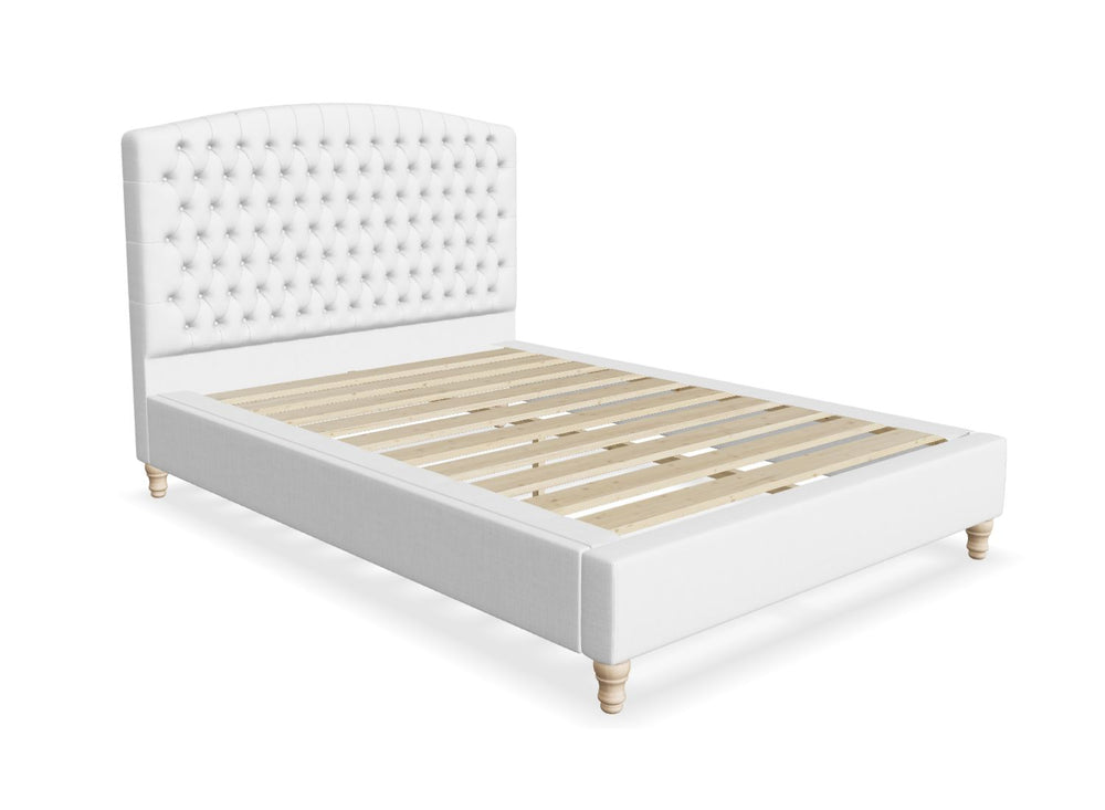 Chesterfield Fabric Bed Frame Finished in Moda Black Fabric