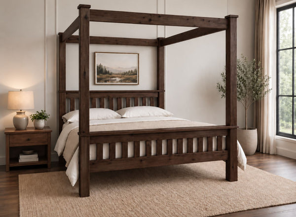 Chesterton Four Poster Bed in Walnut Finish (High End)