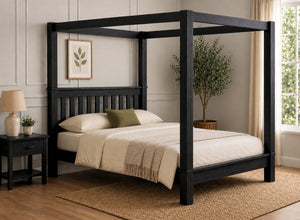 Chesterton Four Poster Bed in Black Ash Finish (Low End)