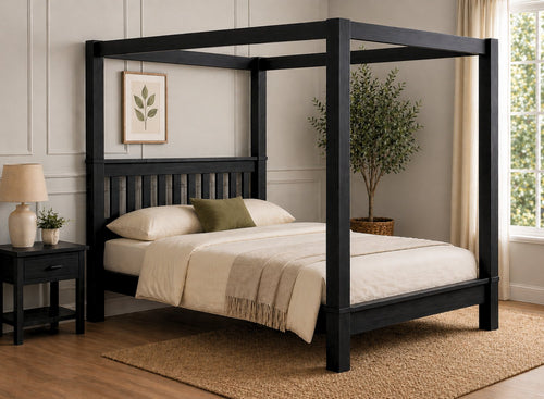 Chesterton Four Poster Bed in Black Ash Finish (Low End)