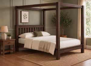 Chesterton Four Poster Bed in Walnut Finish (Low End)