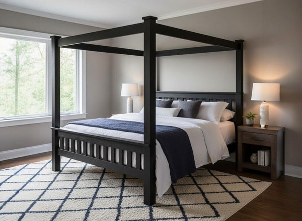 Chesterton 4 Poster Bed in Black Finish (High End)