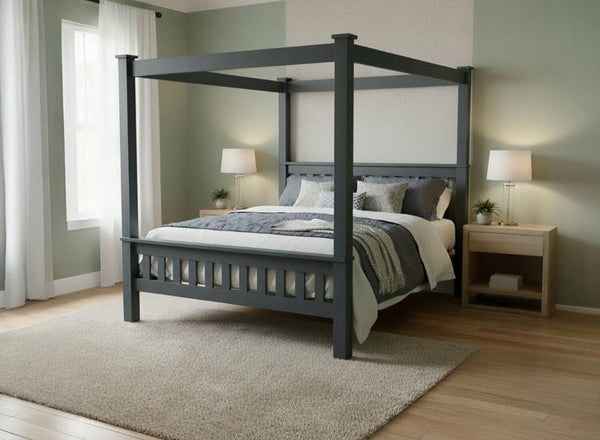 Chesterton 4 Poster Bed in Hague Blue Finish (High End)