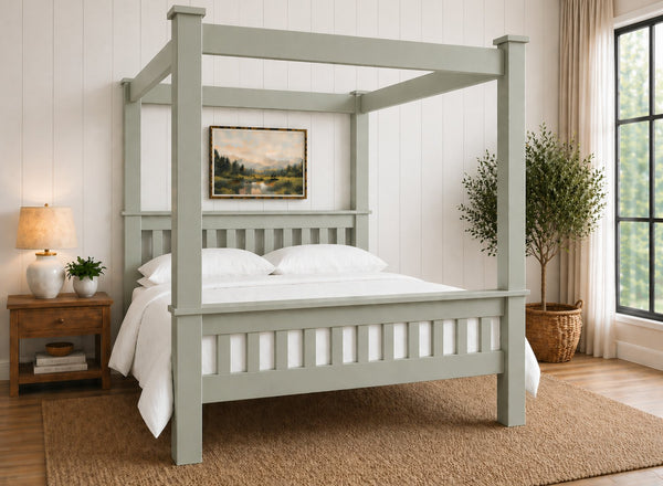 Chesterton Four Poster Bed in Sage Green Finish (High End)