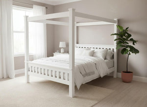 Chesterton 4 Poster Bed in All White Finish (High End)