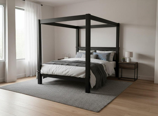 Chesterton 4 Poster Bed in Black Ash Finish (Low End)