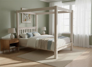 Chesterton 4 Poster Bed in Dovetail Grey Finish (Low End)