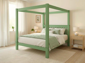 Chesterton 4 Poster Bed in Emerald Green Finish (Low End)