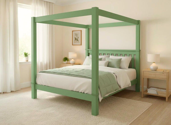 Chesterton 4 Poster Bed in Emerald Green Finish (Low End)