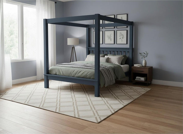 Chesterton 4 Poster Bed in Hague Blue Finish (Low End)