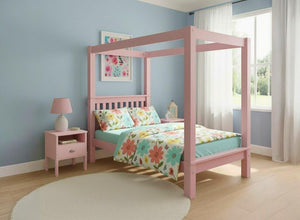 Chesterton 4 Poster Bed in Nancy's Blushes Pink Finish (Low End)