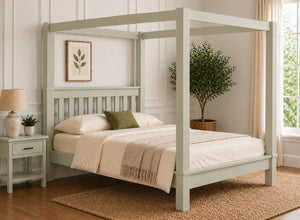 Chesterton Four Poster Bed in Sage Green Finish (Low End)