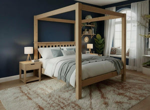 Chesterton 4 Poster Bed in Oak Finish (Low End)