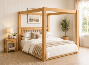 Chesterton Floor Four Poster Bed in Antique Finish