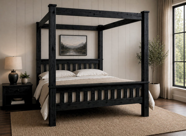 Chesterton Four Poster Bed in Black Ash Finish (High End)