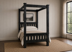 Chesterton Four Poster Bed in Black Ash Finish, Single Size (High End)