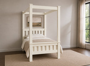 Chesterton Four Poster Bed in Painted Cream Finish, Single Size (High End)