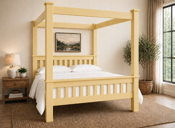 Chesterton Four Poster Bed in Dayroom Yellow Finish (High End)