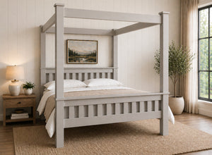 Chesterton Four Poster Bed in Dove Tale Grey Finish (High End)