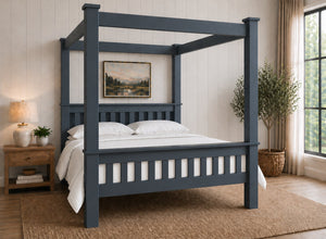 Chesterton Four Poster Bed in Hague Blue Finish (High End)