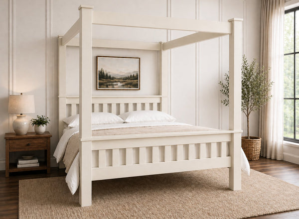 Chesterton Four Poster Bed in James White Finish (High End)