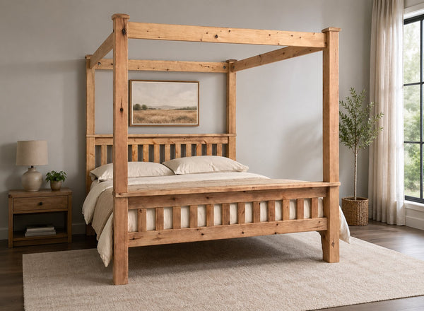 Chesterton Four Poster Bed in Oak Finish (High End)