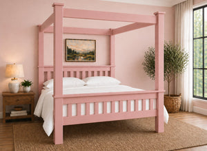 Chesterton Four Poster Bed in Pink Finish (High End)