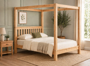 Chesterton Four Poster Bed in Antique Finish (Low End)