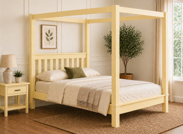 Chesterton Four Poster Bed in Dayroom Yellow Finish (Low End)