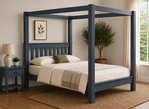 Chesterton Four Poster Bed in Hague Blue Finish (Low End)
