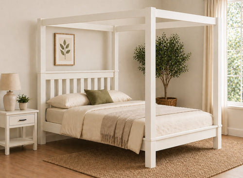 Chesterton Four Poster Bed in James White Finish (Low End)