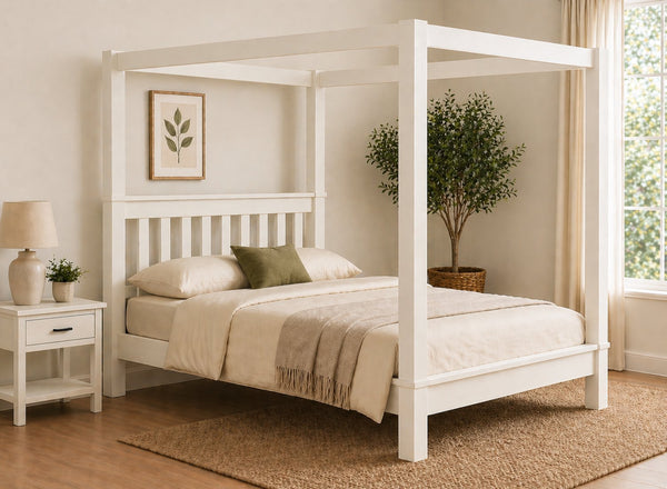 Chesterton Four Poster Bed in James White Finish (Low End)