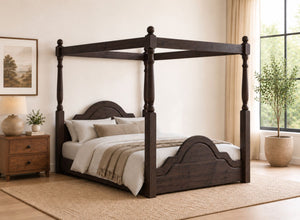 Chippenham Floor Four Poster in Walnut Finish