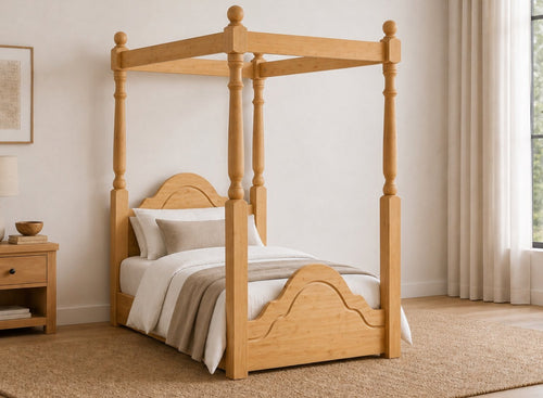 Chippenham Floor Four Poster in Antique Finish, Single Size