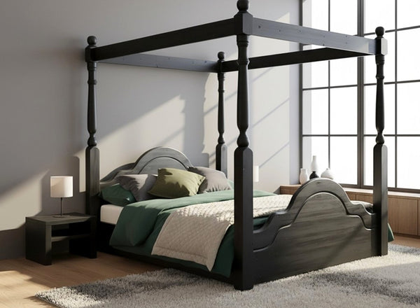 Chippenham Floor Bed in Black Ash Finish