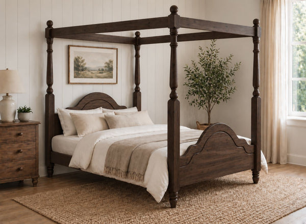 Chippenham Four Poster Bed in Walnut Finish