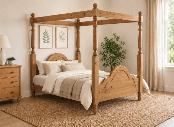 Chippenham Four Poster Bed in Oak Finish