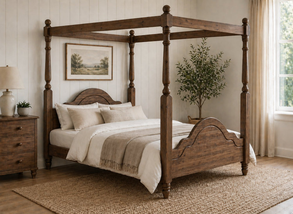Chippenham Four Poster Bed in Walnut Finish