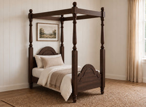 Chippenham Four Poster Bed in Walnut Finish, Single Size